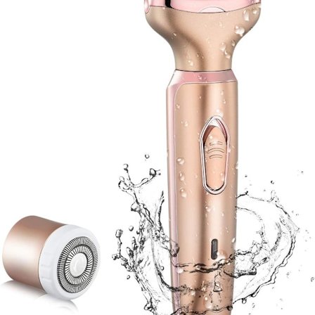Høvel for kvinner til våt og tørr barbering - 2-i-1 høvel for ansikt, roségull KLB