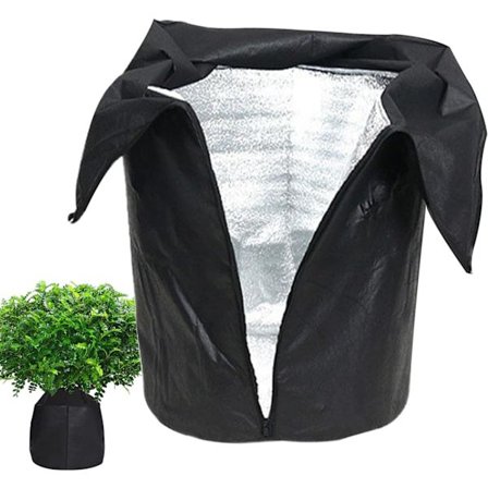 Moorle Växtskydd för Vinter – Frostskydd med Dragsko och Dragkedja för Utomhusväxter, Fruktträd och Krukväxter svart-FD-