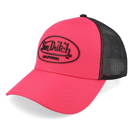 Von Dutch - Roze trucker Cap - Oval Patch Black/Pink Trucker @ Hatstore