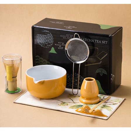 Matcha Sæt, 7 Dele Matcha Startsæt, Bambus Matcha Pisk, Ske, Matcha Piskeholder, Premium Matcha Sæt