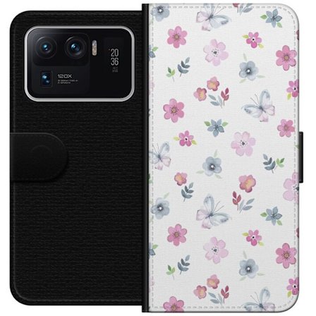 Plånboksfodral till Xiaomi Mi 11 Ultra med Blommor och fjärillar