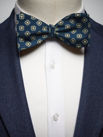 John Henric Men's Marineblaue Motiv Fliege Size Self-tied