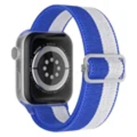 Scrunchie Rem Til Apple Watch Band 49Mm 45Mm 44Mm 40Mm 41Mm Justerbar Nylon Solo Loop Armbånd Iwatch Serie Ultra 3 5 Se 78 28 Blue white 38mm 40mm 