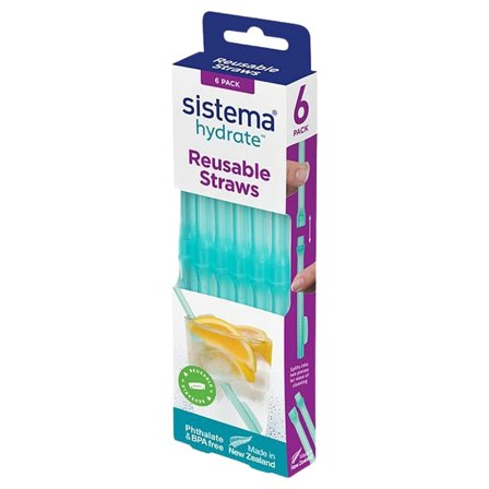 Sistema Genanvendelige Sugerør 6 Pack, Tøj & Bolig, Boliginteriør, Øvrigt
