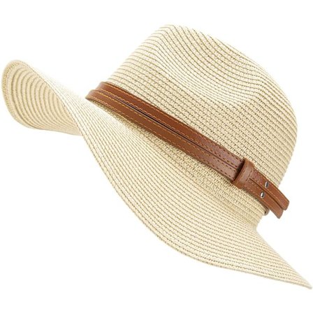 Shop stråhat til kvinder, sammenklappelig bredskygget solhat med UV-beskyttelse