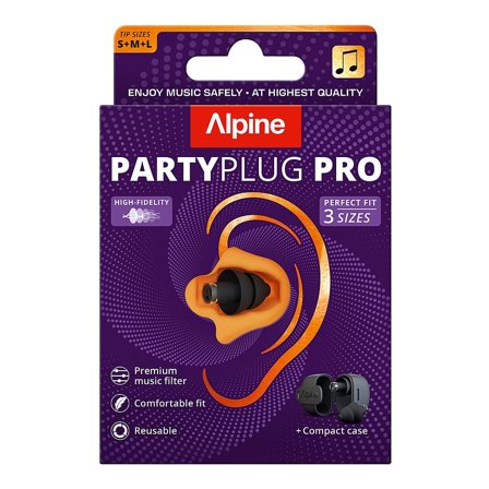 Alpine Hearing Protection PartyPlug Pro Black, Tøj & Bolig, Ører, Ørepropper