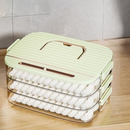 Dumpling Box Food Forseglingsboks GRØN TRE LAG TRE LAG