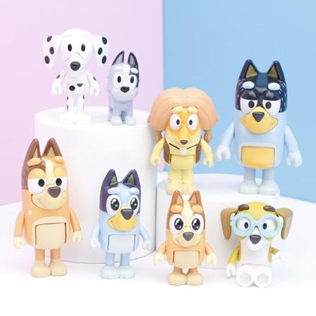 8/12 stk tegneserieanimasjon Bluey Playtime Toys Model - Perfet 8PCS
