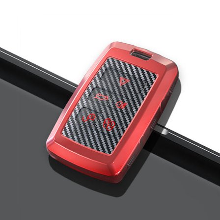 Rød nøkkelringdeksel for Land Rover Discovery Evoque LR4 Range Rover Sport Jaguar XE XF F-Pace Keyr