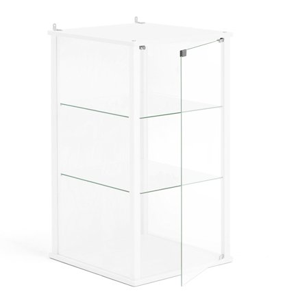 Glasvitrine, wandmontiert, 920x500x500 mm, weiß