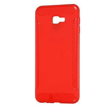 Carbon Brushed Mobilskal till Samsung Galaxy J4 Plus - Röd Röd