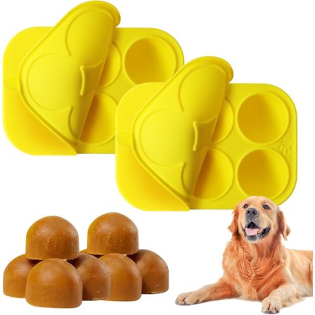 2 st 6-hålsformar för hundgodis med lock, kompatibla med Woof Pupsicle och Power Chewer Pupsicle