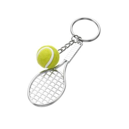 Urheilukäyttöön sopiva avaimenperä, tennispalloavaimenperä, mini metalli tennismailaavaimenperä, luova tennispalloavaimenperä, lahja tennisfaneille (