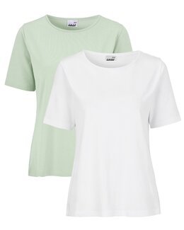 2-pak T-shirt i blød bomuld Grøn - 44/46 - Åshild