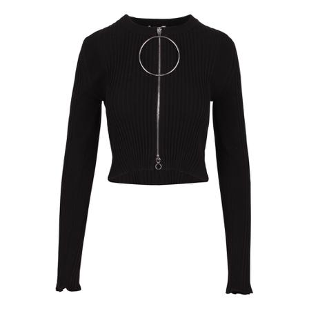 Paco Rabanne, Zip Clousure Cardigan Zwart, Dames, Maat:L