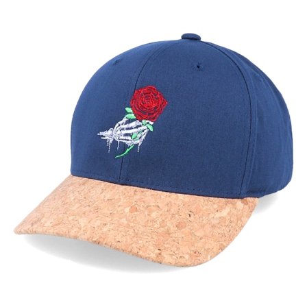 Iconic - Blau adjustable Cap - Bones And Rose Navy/Cork Adjustable @ Hatstore