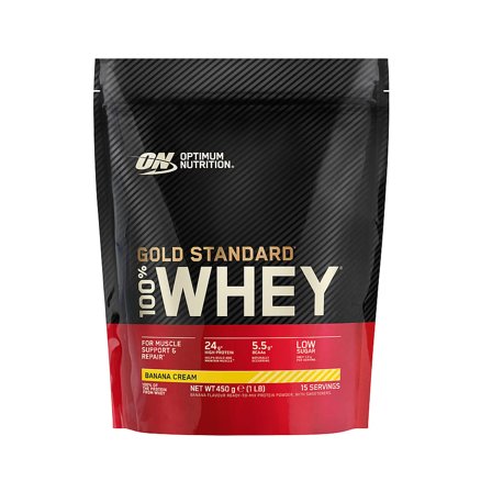 Optimum Nutrition Gold Standard 100% Whey Banana Cream 450 g, Sport & Velvære, Protein & Energi, Proteinpulver