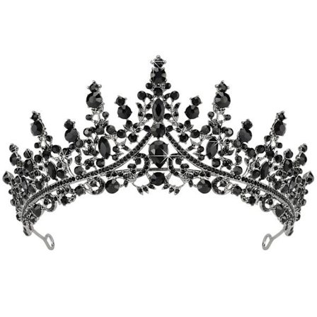 Sort Tiara til Kvinder, Sorte Krystal Kroner, Gotisk Krone Halloween Tiara Krone, Dronning Krone, Sort Bryllupstiara, Gotiske Halloween Kostumer