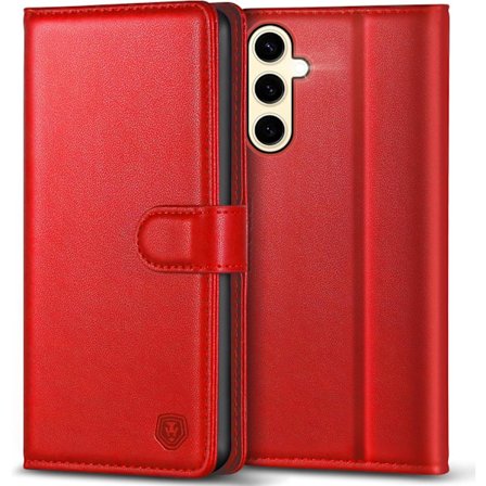 För Samsung Galaxy S24 Skal med 4 Kortplatser, Magnetiskt Skyddsfodral för Samsung S24 - Röd