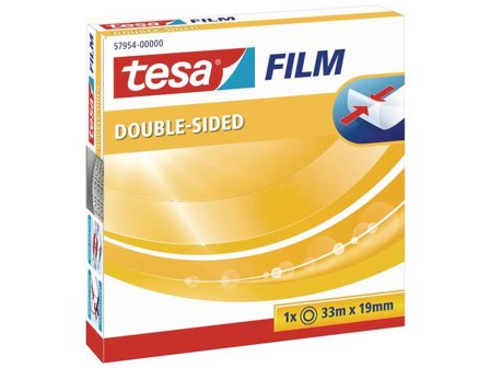 TESA Dubbelhäftande tejp 33mx19mm klar - Lyreco - Kontorsmaterial - Tejp lim och häftmassa - Tejp - Dubbelhäftande