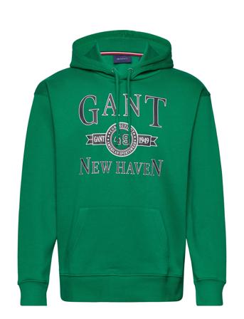 Retro Crest Hoodie Hettegenser Genser Grønn GANT*Betinget Tilbud