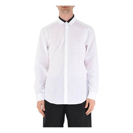Les Hommes Shirt with fluorescent details , Wit , Heren , Maat: L