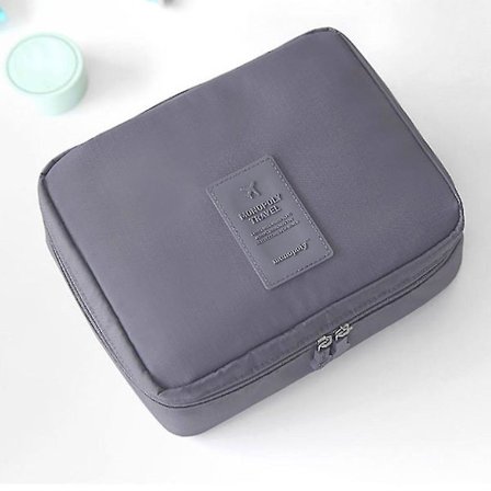 Enkel Nylon-sminkepung med glidelås i ensfarget design