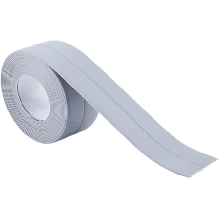 Selvklæbende badeværelsesvægforseglingstrimme til vask, 38 mm x 3,2 m, grå
