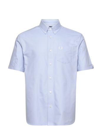 S/S Oxford Shirt Kortermet Skjorte Blå Fred Perry