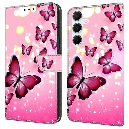 Samsung Galaxy A16 5G/4G -kotelo, lompakkomallinen, kuvioitu PU-nahkainen suojakotelo