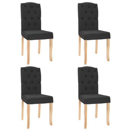 Vidaxl Matstolar 4 St Svart Tyg Svart