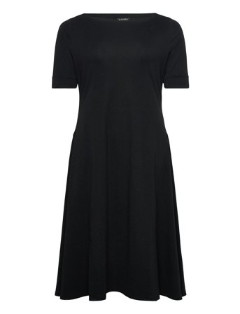 Lauren Women Rib-Knit Stretch Cotton Midi Dress - Black - 46-48