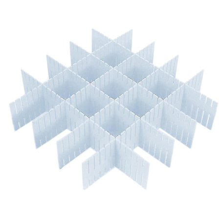 8 kpl muovilaatikon jakajaa, säädettävä laatikon säilytysjärjestäjä, sininen