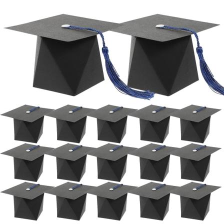 50 stk. Graderingsboks Søte Bokser Doktorhatt Formet Gaveboks Graderingsgodbit Søt Kjeksboks Blå 9X9X Blue 9X9X6CM