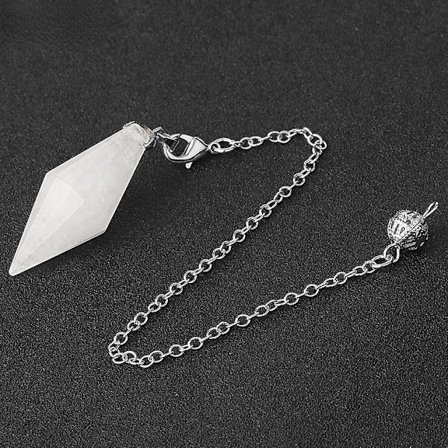 Ametist Con Cut Crystal Stone Spirit Stone Pendel Sexkantig Pyramid Smycken Pendel