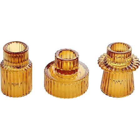 Spidseformet glas lysestage til fyrfadslys til bord