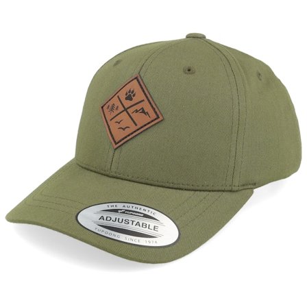 Kiddo Cap - Groen adjustable Cap - Kids Nature & Animal Icons Engraved Olive Adjustable @ Hatstore