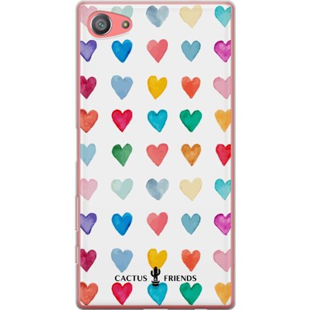 Yhteensopiva Puhelinkuori Sony Sony Xperia Z5 Compact Cactus and Friends - Watercolor Love Grid