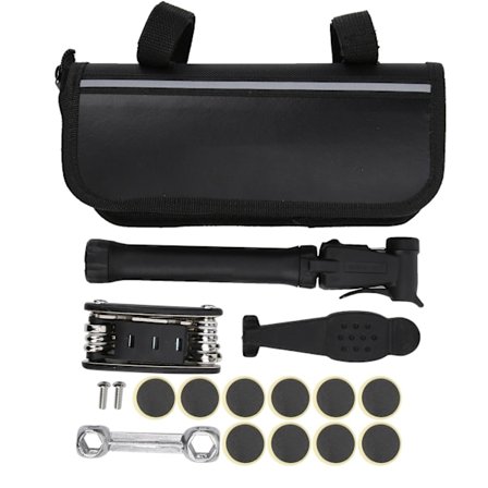 Cykel Mini Pumpe Sæt Cykel 16 i 1 Reparationsværktøj Limfri Dæk Patches og Håndtag Nøglesæt