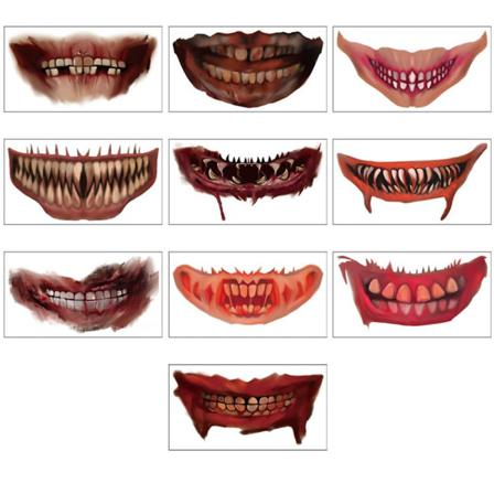 10 Stk Halloween Tatuering Stickers Muntatueringar Halloween