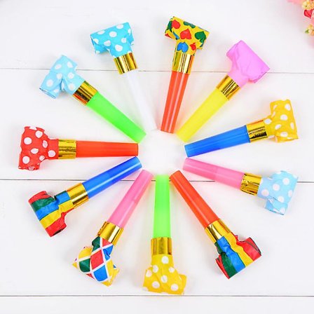 Partyblåsere Pakke med 50, Lydmakere for Barn, Bursdagsgodbiter, Trompetsett, Flerfarget