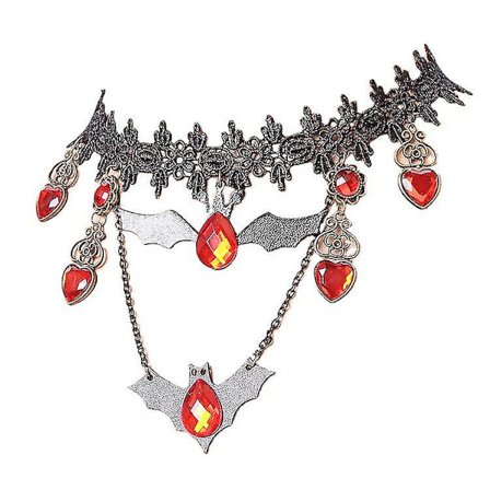 Halloween smykker, halskæder, sorte flagermus halskæder, hjerte halskæder, dame halskæder