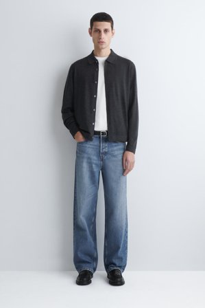 COS Homme Chemise En Maille De Laine Mérinos in Gris