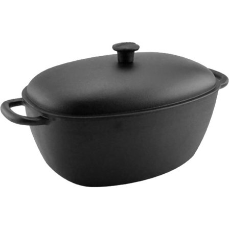 Carl victor Støbejernsgryde med låg 6 liter, oval - Sort | KitchenOne