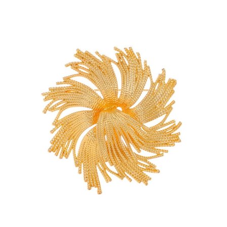 Gylden fyrverkeri brosje, high-end dame metall bryst blomst brosje, designfølelse, nisje, high-end, utsøkte retro tilbehør Valentinsdagsgave