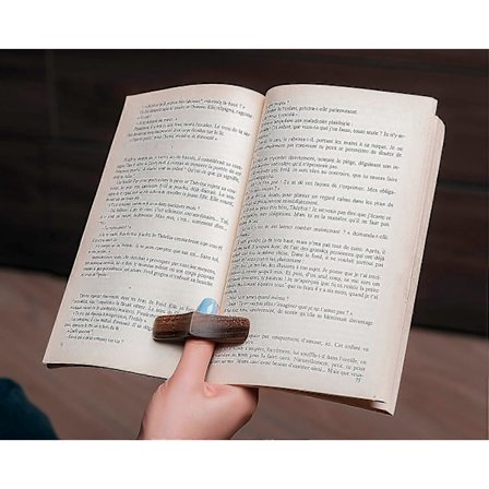 Boksideshållare - Handgjord Naturlig Valnöt Tumläsare - Romanläsningstillbehör Gåvor till Läsare, Bokälskare, Bokmalar, Litterära Gåvor