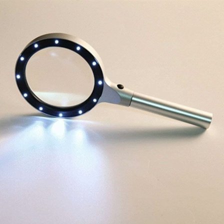 Forstørrelsesglas til ældre læsning 5X håndholdt belysning med LED