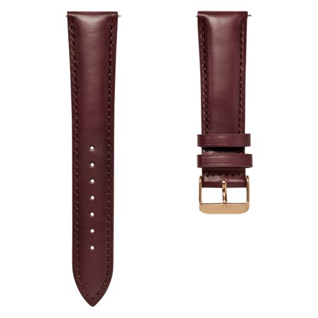 Dunkelbraunes Leder Uhrenarmband 18mm mit roségoldfarbener Schließe - Schnellverschluss für Männer - Uhrenarmbänder