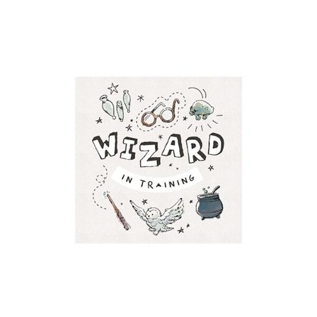 Harry Potter Wizard In Training Print 30cm x 30cm Vit/Svart