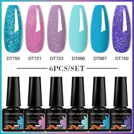 6st Nagellack Gel Set DIY Nagelkonst Semi Permanent UV LED Gel Kit För Naglar Dekoration Manikyr Blötläggning Målning Vernis Design